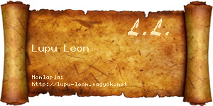 Lupu Leon névjegykártya